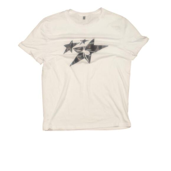 S Star T-Shirt – White Y2K Minimalist Bold Graphic - Picture 1 of 6